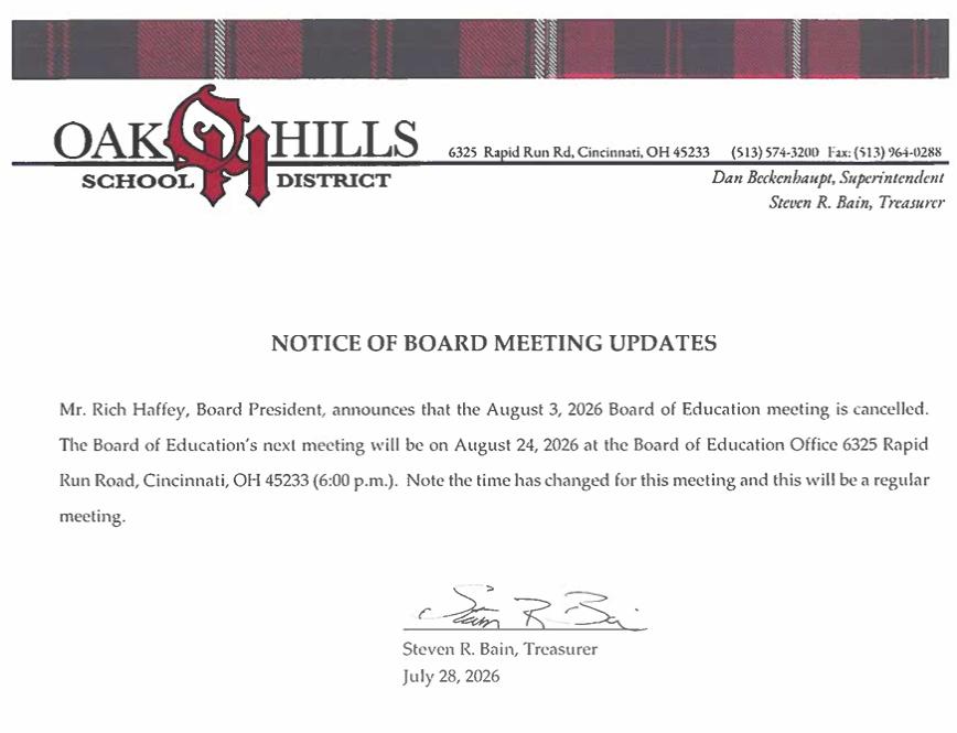 Board meeting info